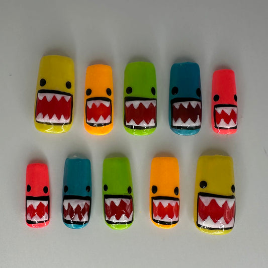 Rainbow Domo-kun (Press-on Nails)