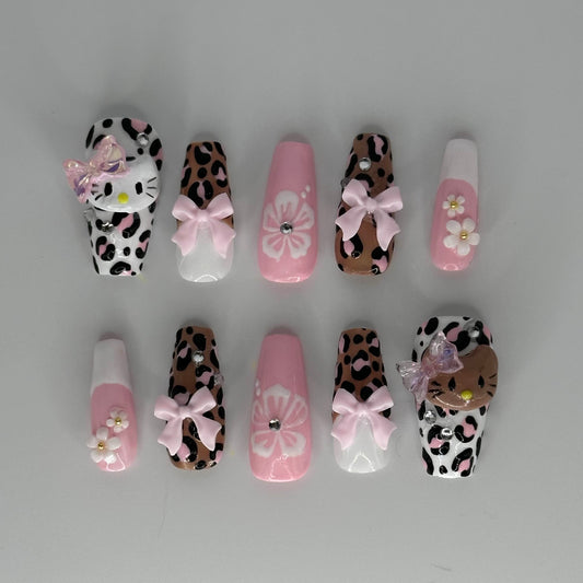 Cheetah Kitty (Press-on Nails)