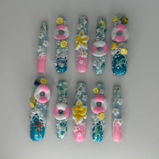 Beach Floaties (Press-on Nails)